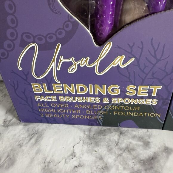 Disney Villains Ursula Little Mermaid Makeup Brushes Blending Gift 7 Pc Set NEW - Picture 2 of 7